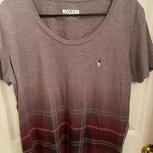 RBC Heritage Golf Gray and Red Women's Top with logo